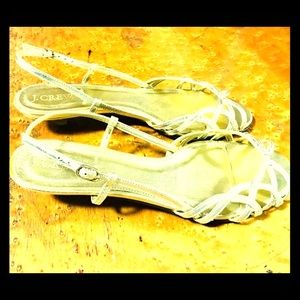 J. Crew golden kitten heels